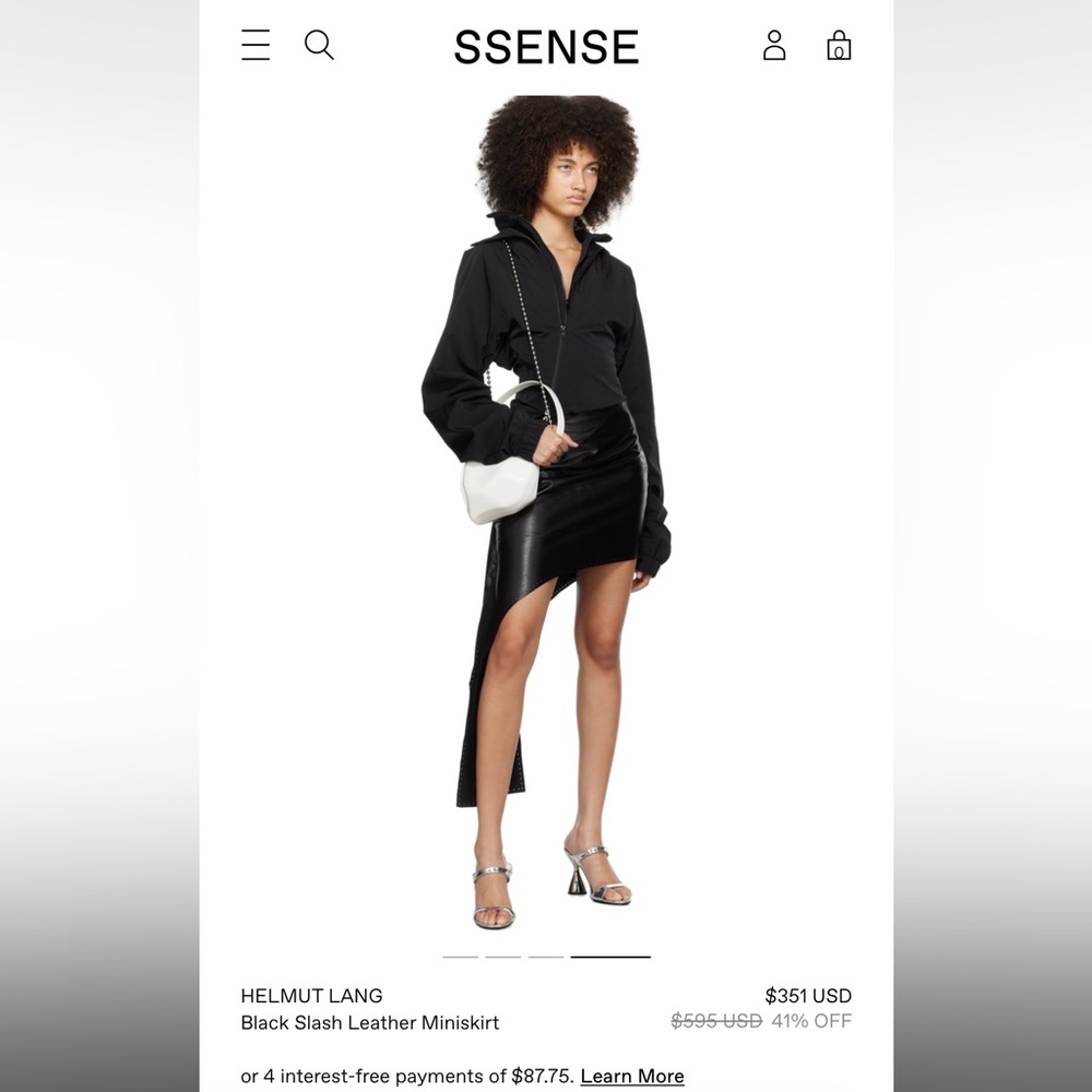 Helmut Lang Lambskin asymmetrical skirt. Size 0. New with tags…retails for $595